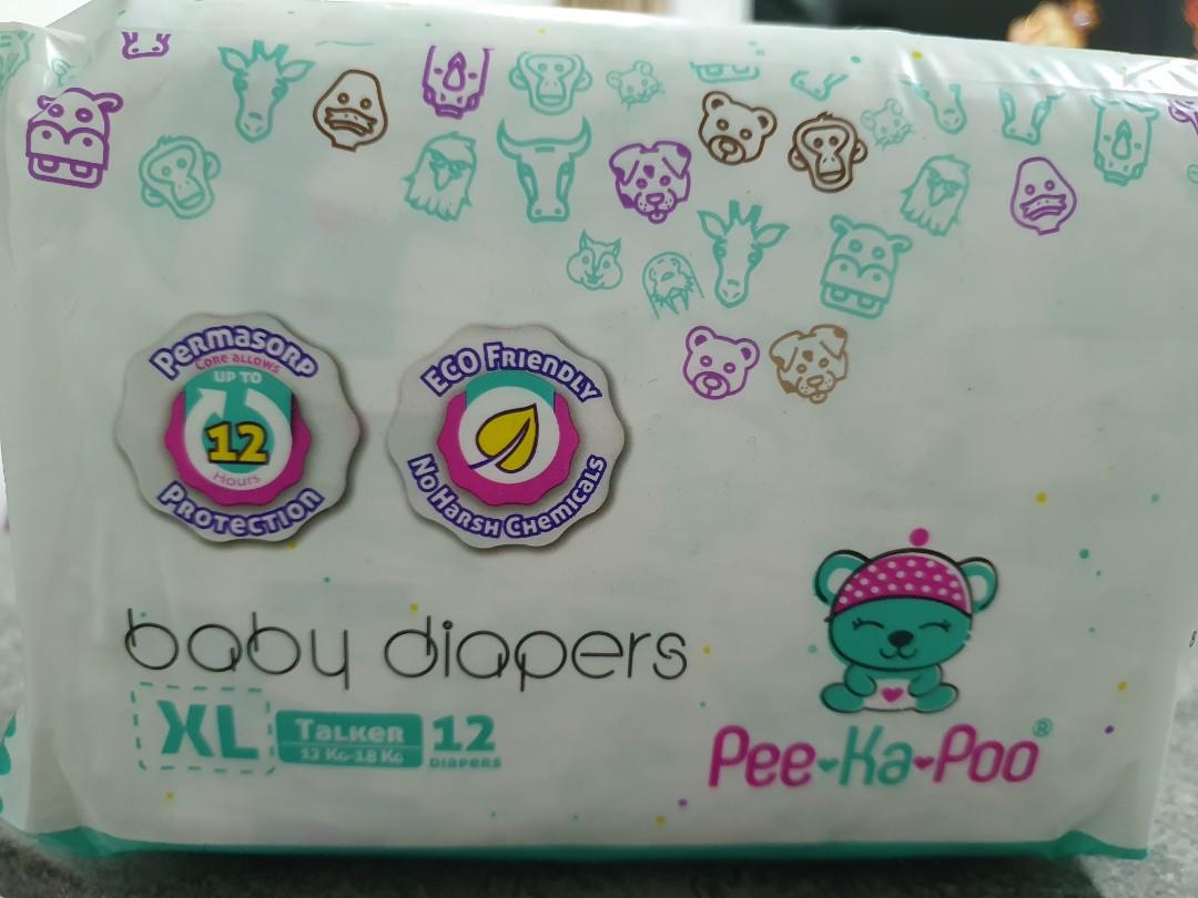 Peekaboo XL tape diapers , 12 per pack. New, Babies & Kids, Bathing ...