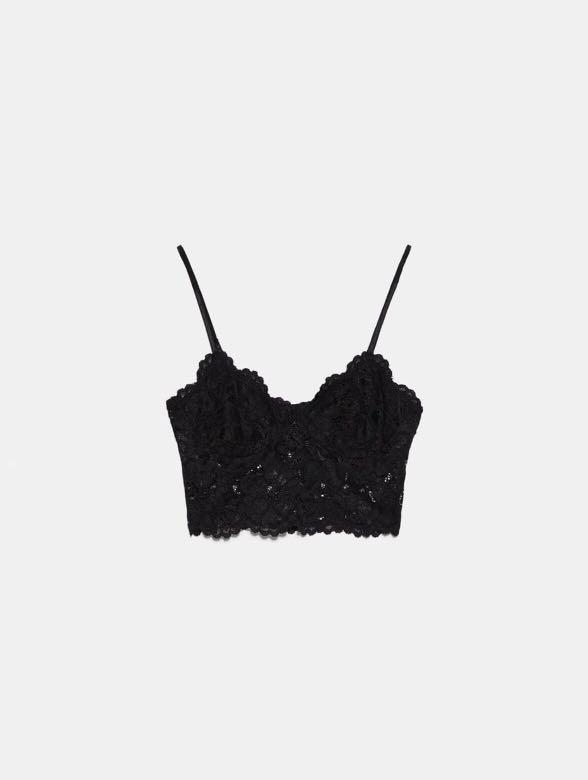 PRE-ORDER ZARA LACE BRALETTE TOP, Women's Fashion, Tops, Others Tops on  Carousell
