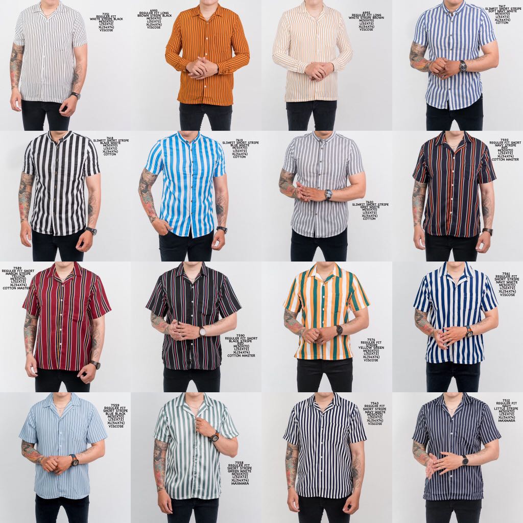 Sale Men Stripe Korean Shirt Men S Fashion Clothes Tops On Carousell
