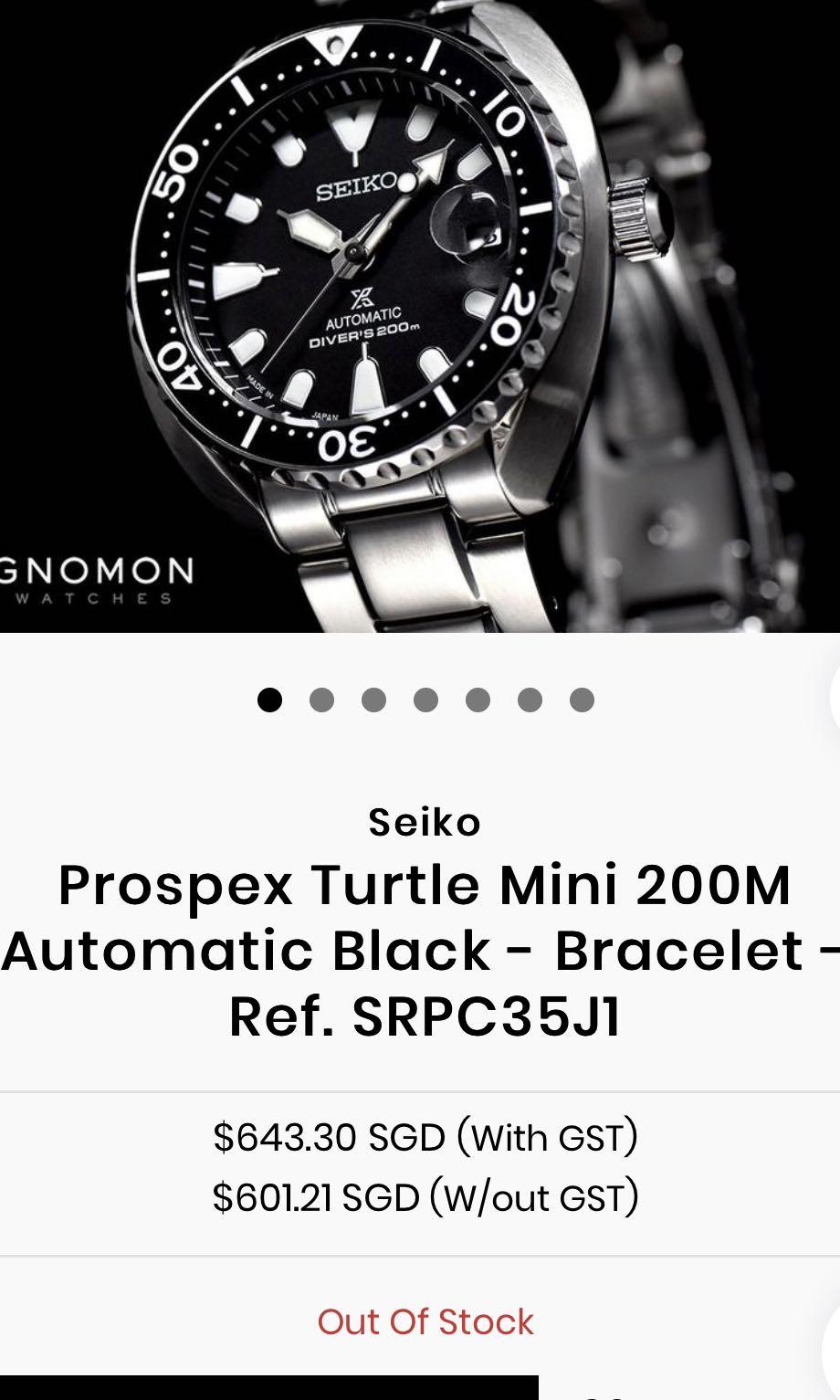 Seiko Prospex Turtle Mini 200M Automatic Black Bracelet Ref