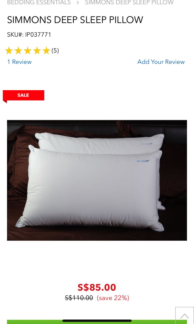 simmons deep sleep pillow