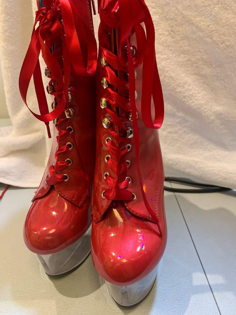Red on sale pleaser boots