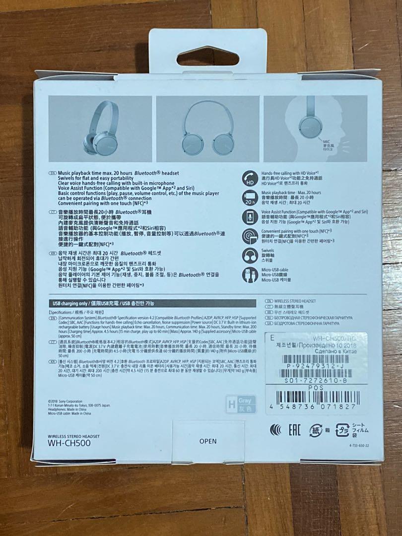 Sony Wireless Stereo Headset WHCH500, Audio, Headphones & Headsets on