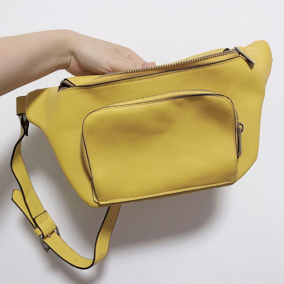 Stradivarius yellow waist bag sling bag Women s Fashion Bags Wallets Cross body Bags on Carousell