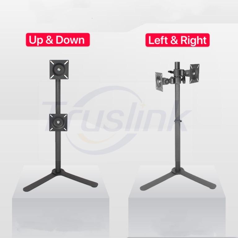 Up Down Dual Monitor Desk Stand Free Standing 80CM Height Adjustable ...