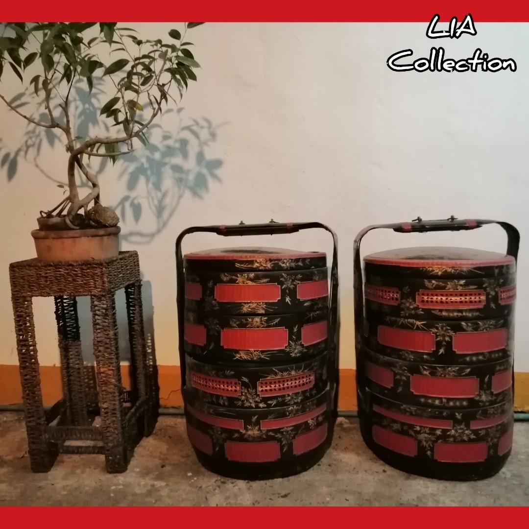 Vintage Collectable 2 Sets Of 4 Tiered Traditional Chinese