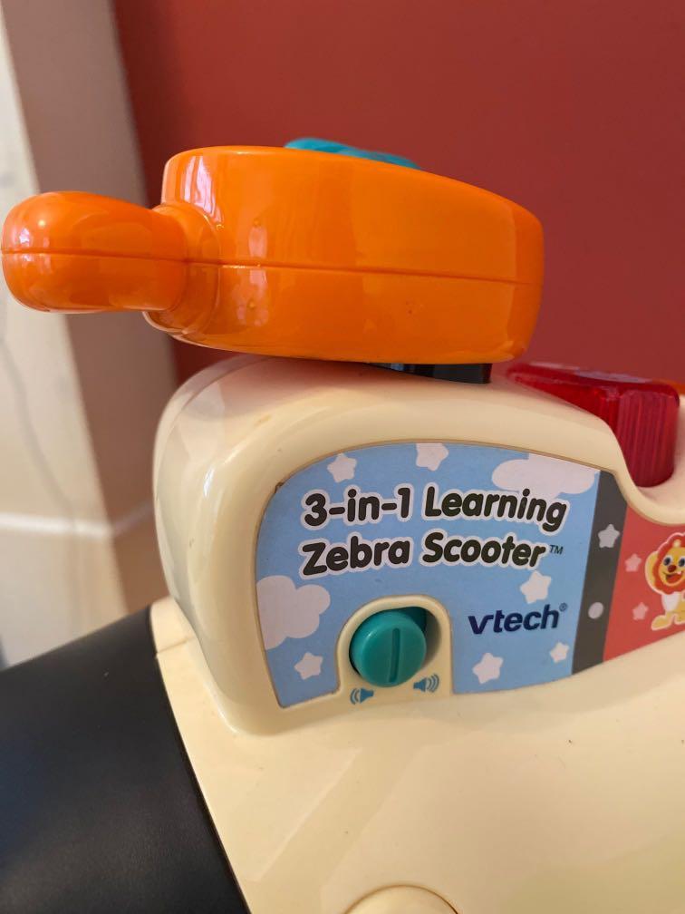 Vtech 3-in-1 Learning Zebra Scooter, Babies & Kids, Infant Playtime on ...