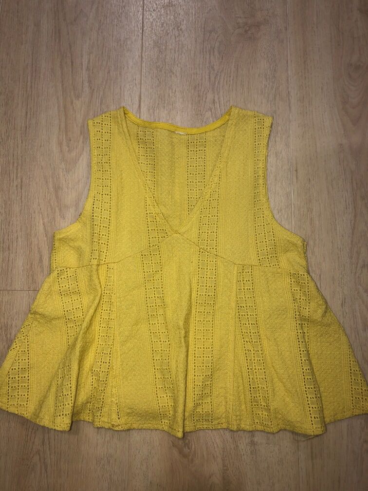 yellow crochet crop top