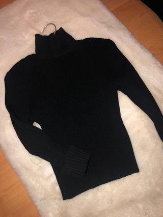 Ribbed Black Turtleneck