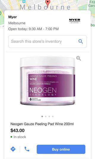 Brand New Neogen Gauze Peeling Pad in Wine