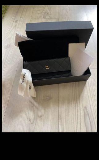 Chanel long wallet caviar