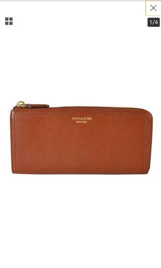 CLEARANCE SALE! Coach 48178 Legacy Leather Slim Zip Wallet in Brass Cognac Brown