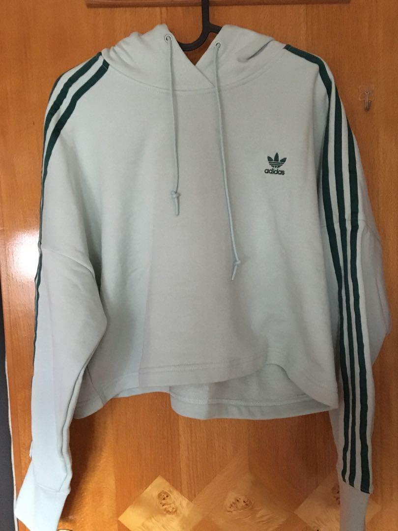 adidas cropped hoodie mint