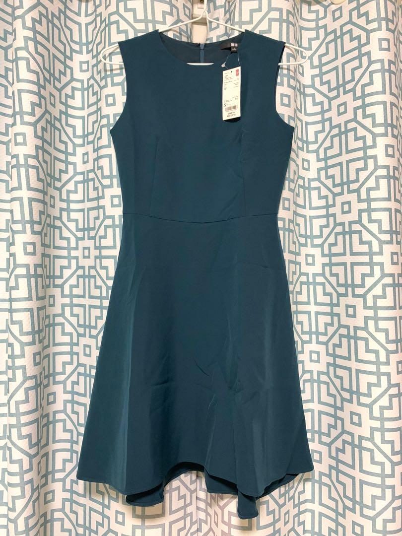BNWT Uniqlo Fit and Flare Crepe Dress in Dark Forest Green, Women's Fashion, Tops, Sleeveless on Carousell BNWT Uniqlo Fit and Flare Crepe Dress in Dark Forest Green, Women's Fashion, Tops, Sleeveless on Carousell