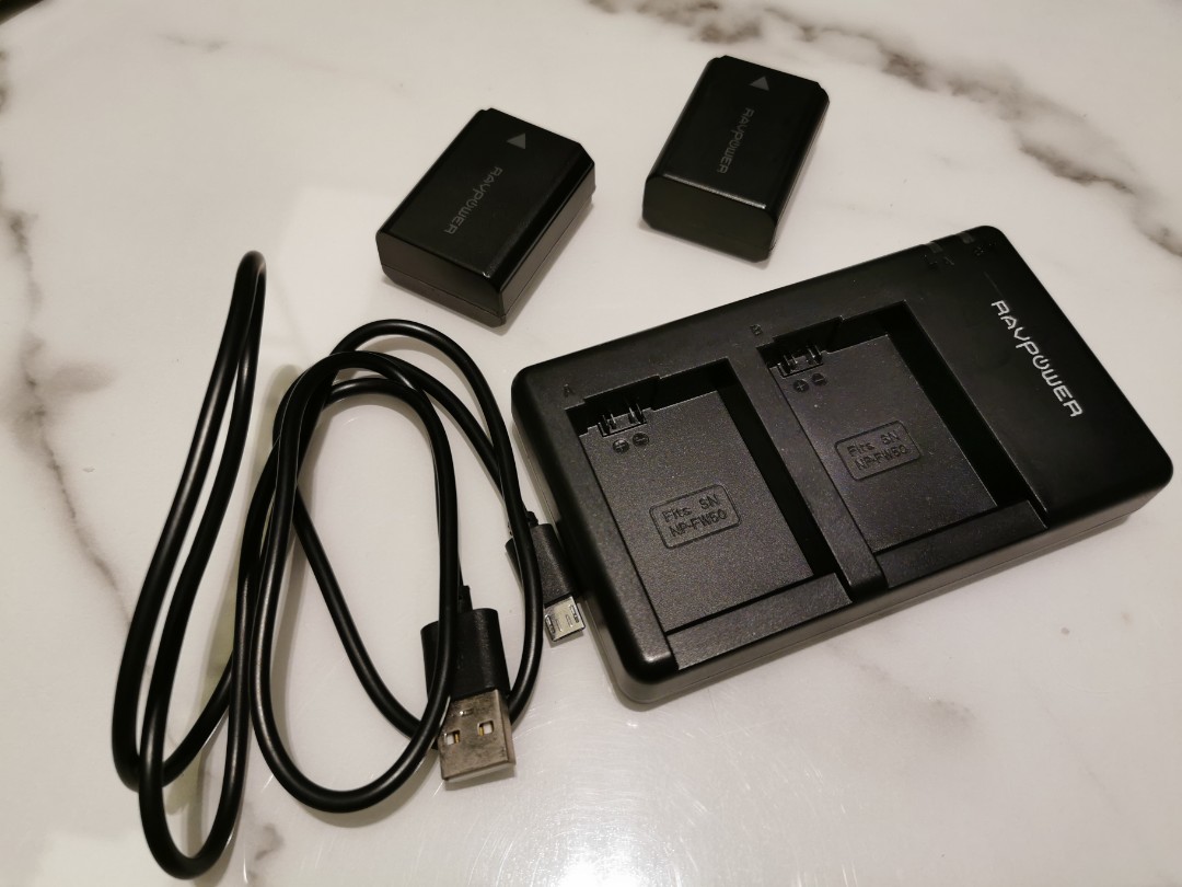 Camera batteries and charger (Sony A6000), Photography, Photography