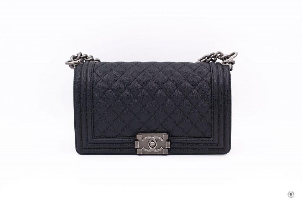 CHANEL Chanel A67086 Y83338 Boy Black 94305 Caviar Medium Shoulder Bags Sbhw Women s Fashion Bags Wallets Shoulder Bags on Carousell