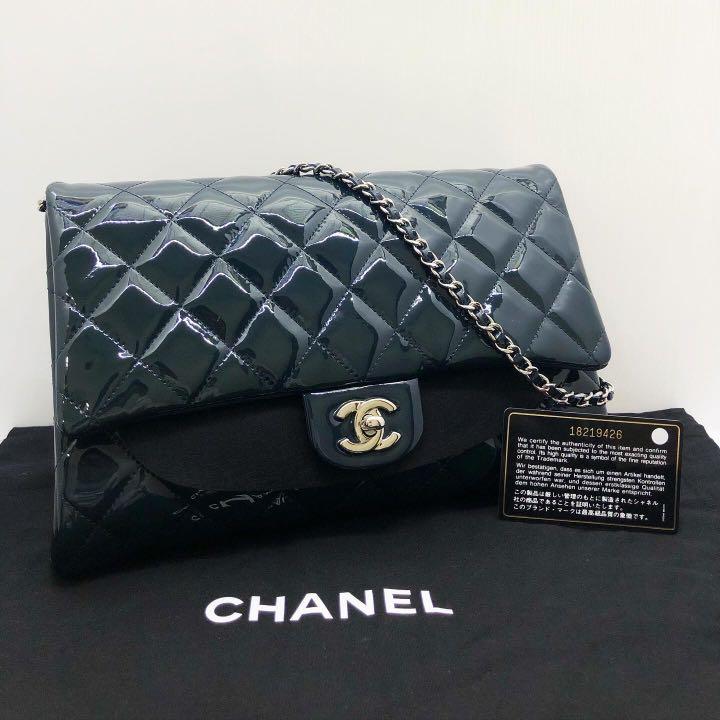 chanel patent clutch
