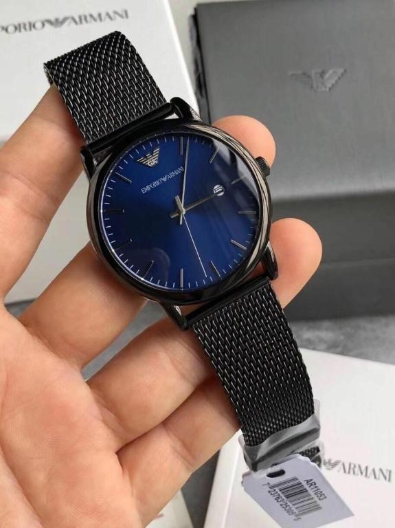 emporio armani men's watch blue face