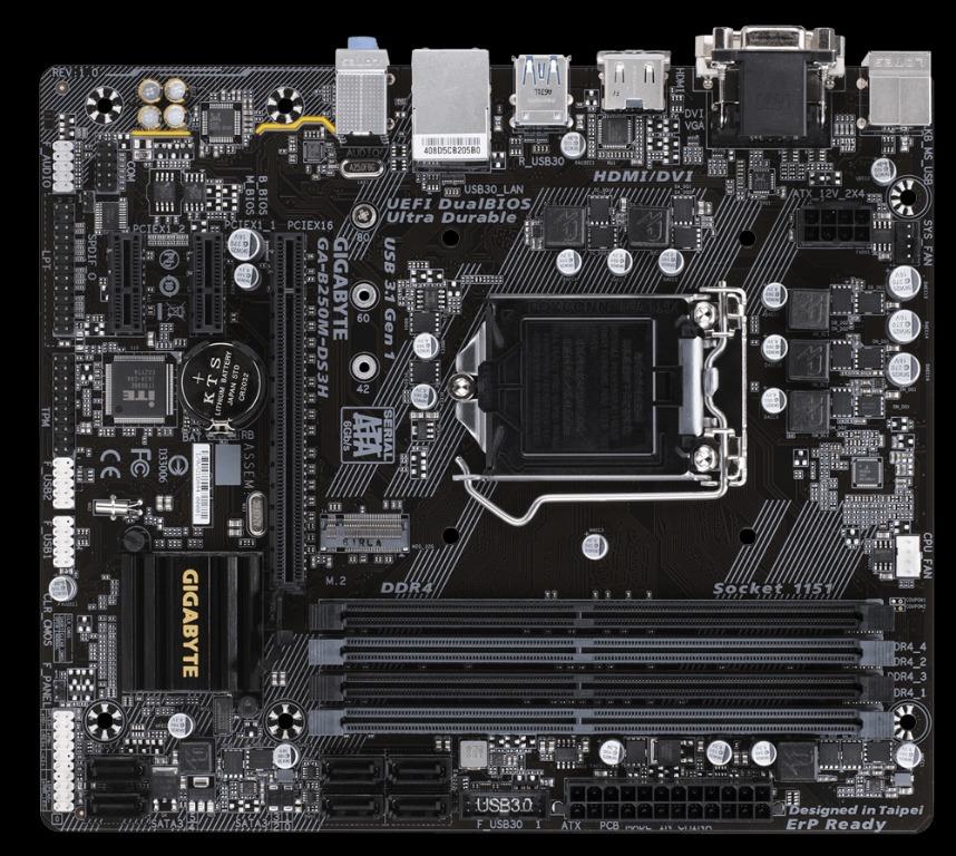 GAB250MDS3H Dual Channel NonECC Unbuffered DDR4, 4 DIMMs