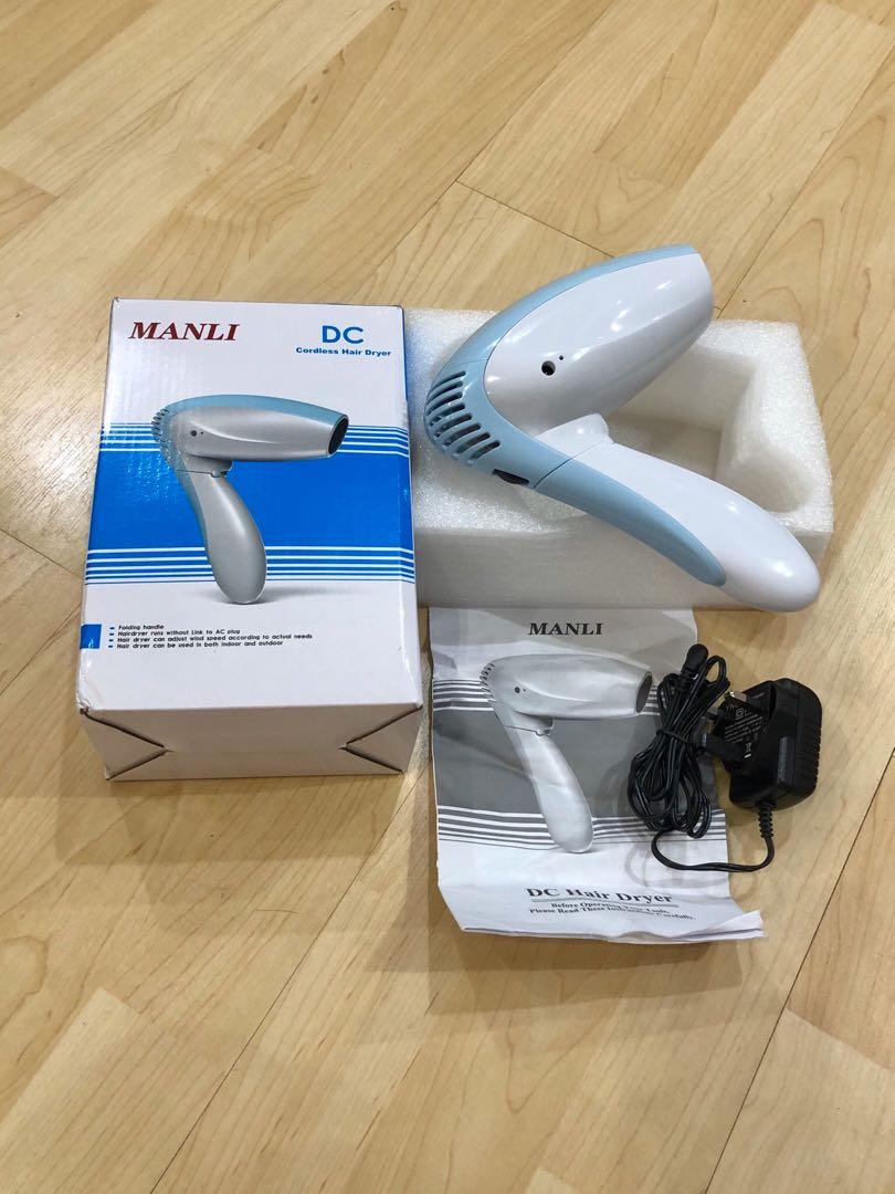 Hair Dryer, MANLI Cordless Cool Air Hair Dryer with Folding Handle
