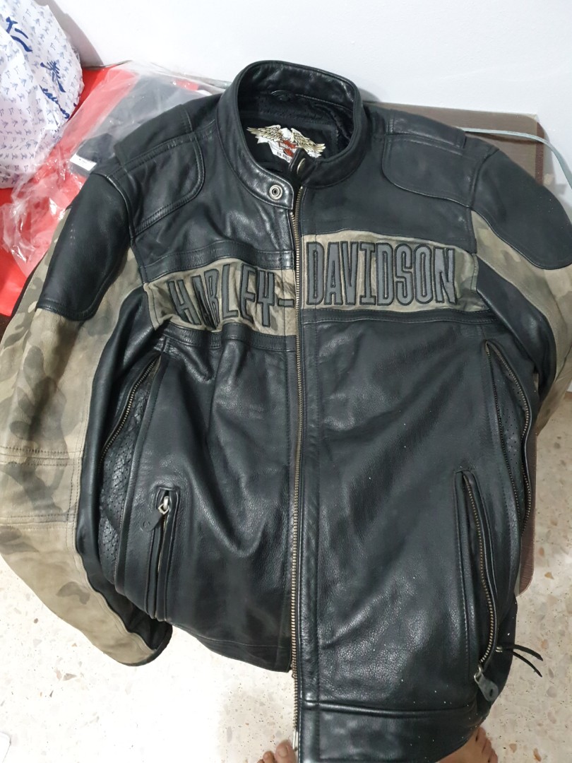 Repelente contar carne Harley Davidson Camo Leather Jacket, Motorcycles, Motorcycle Apparel on  Carousell