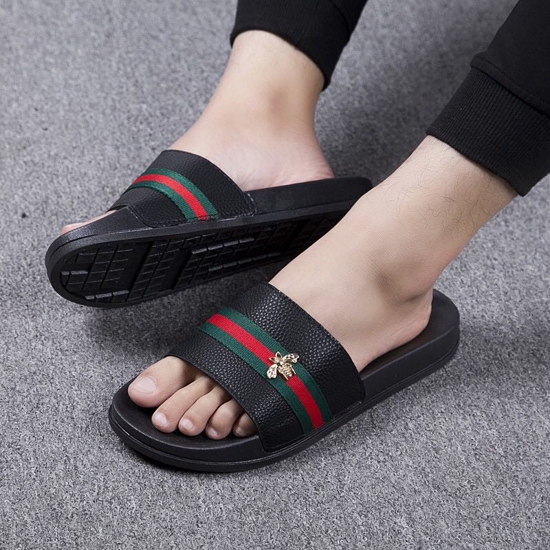 gucci flip flops with bee