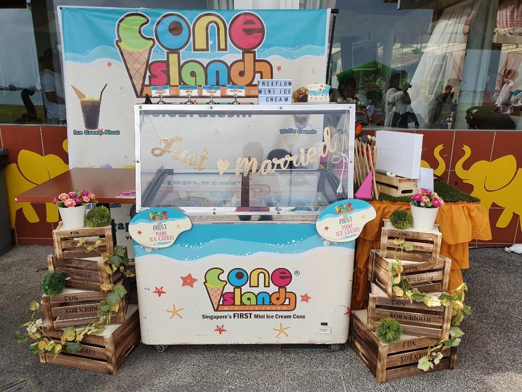 Ice Cream Live Station for Malay Wedding. Waffle and Egglet Food Cart