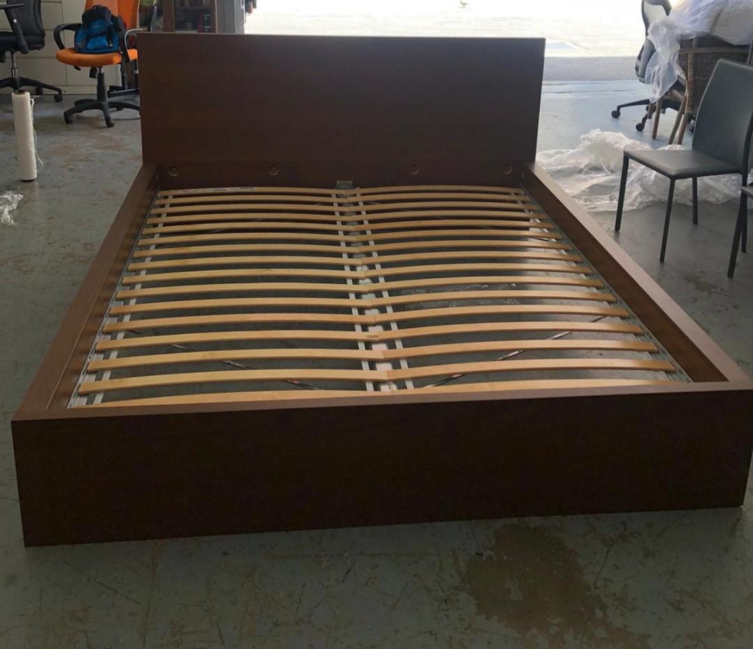 IKEA King Size Malm Bed Frame with 2 bottom drawers, Furniture & Home Living, Furniture, Bed