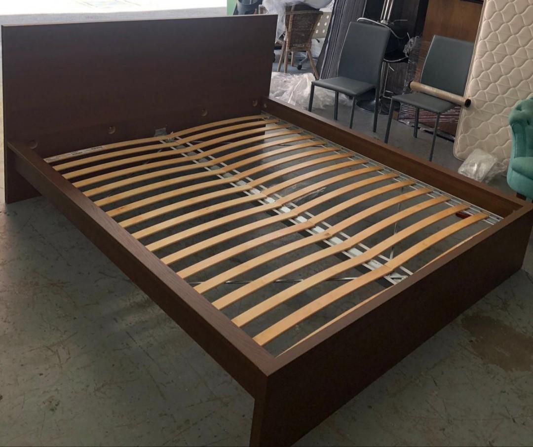IKEA King Size Malm Bed Frame with 2 bottom drawers, Furniture & Home Living, Furniture, Bed
