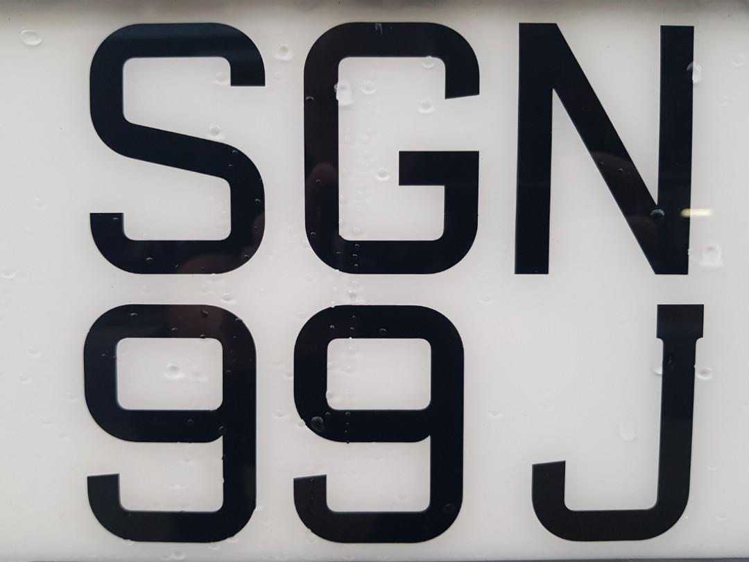 Sgn 99 J Car Plate For Sale Car Accessories Car Plates On Carousell