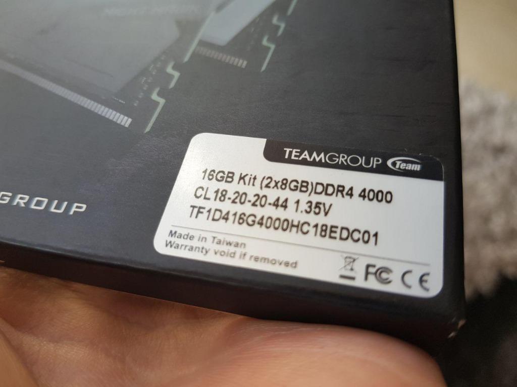 TEAMGROUP T Force Night Hawk RGB 4000MHz 16GB Kit 2x8GB CL18 DDR4 SDRAM PC4 32000 PC Memory RAM