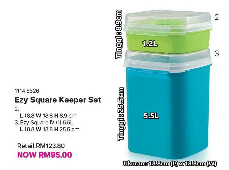 Tupperware Easy Square, Furniture & Home Living, Kitchenware ...
