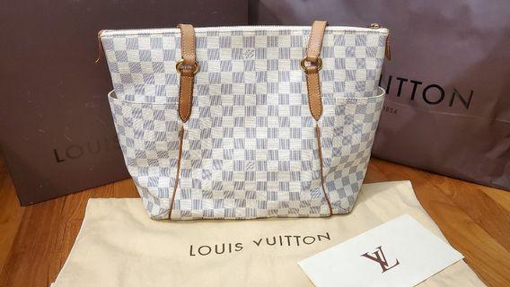 Authentic Louis Vuitton Damier Azur Totally MM Tote Bag N51262 LV