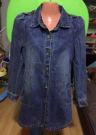 Maong jacket semi-dress