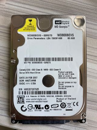WD 80 GB Hard Disk