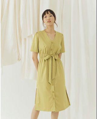 Marie dress in lime claryn
