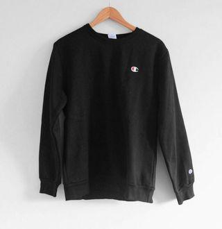 Champion reverse weave black crew neck sweater