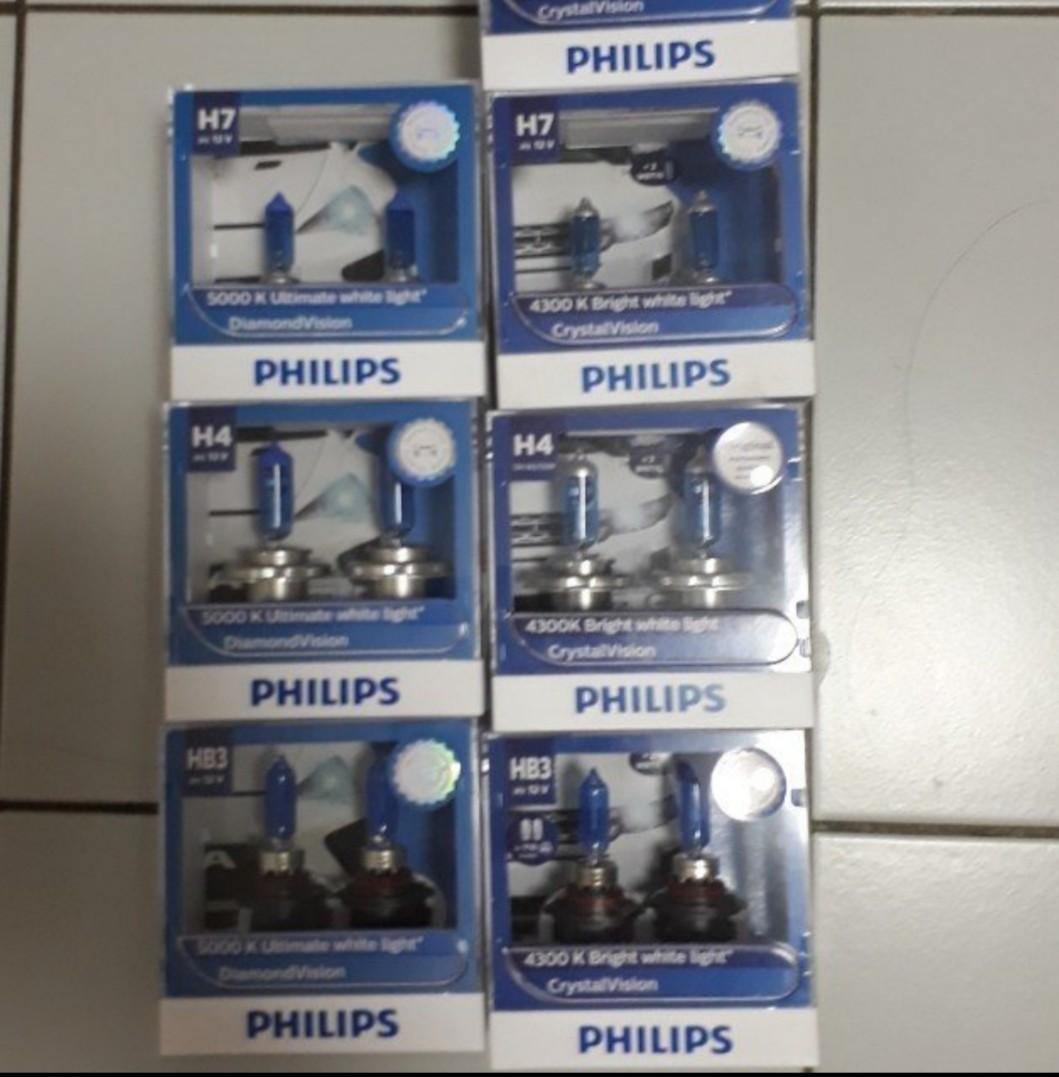 2X Philips H1 H4 H7 H11 HB3 HB4 9005 9006 12V Crystal Vision