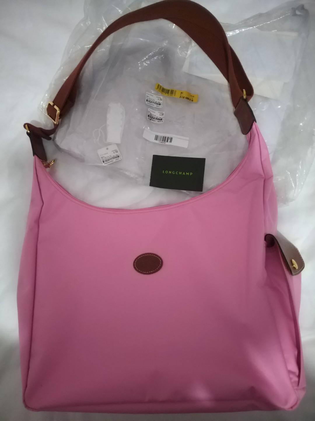 Authentic Longchamp Le Pliage Hobo Shoulder / Crossbody Bag Pink