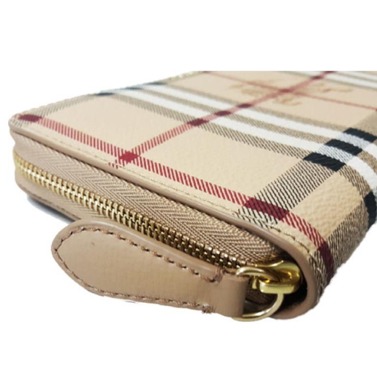 Burberry haymarket zip cheap around wallet - elderberry
