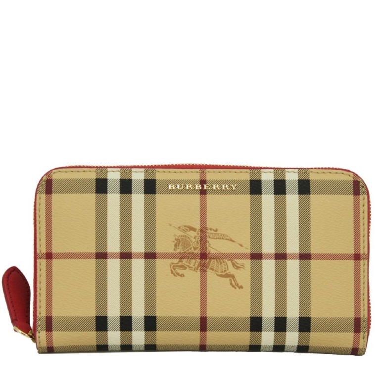 burberry haymarket zip around wallet