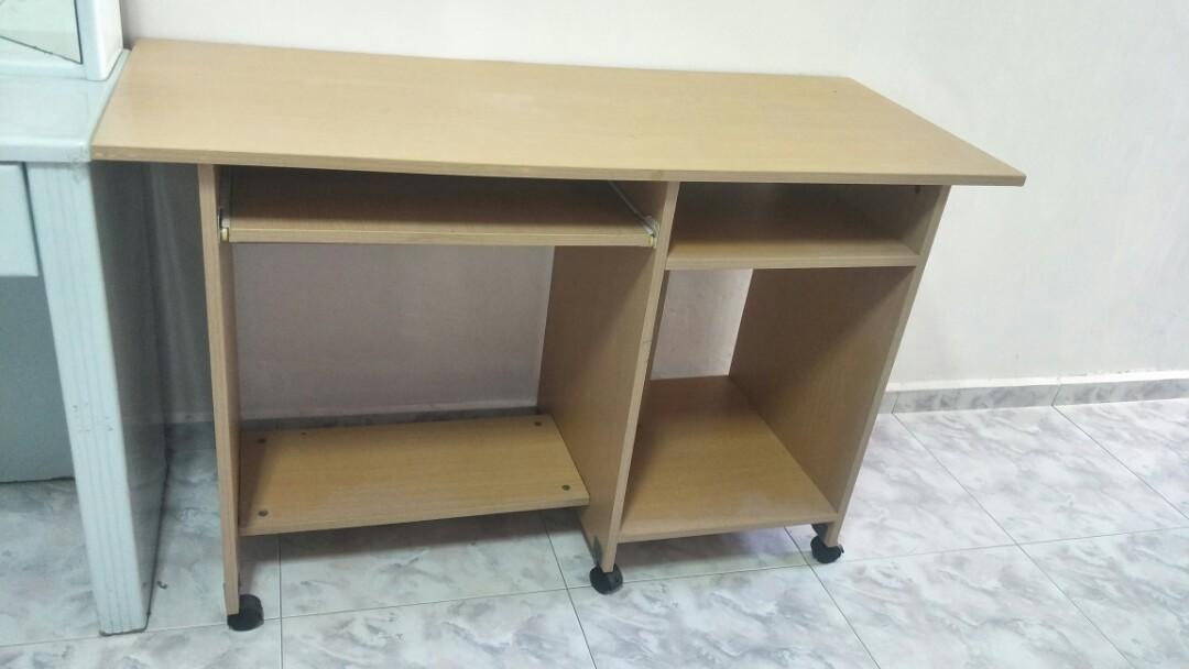 Computer Table (Category: Tables & Sets) located in Singapore. Submitted by vinayaksachin (Listing ID 279767383, Image 1). Description: used computer table with wheels in good condition.