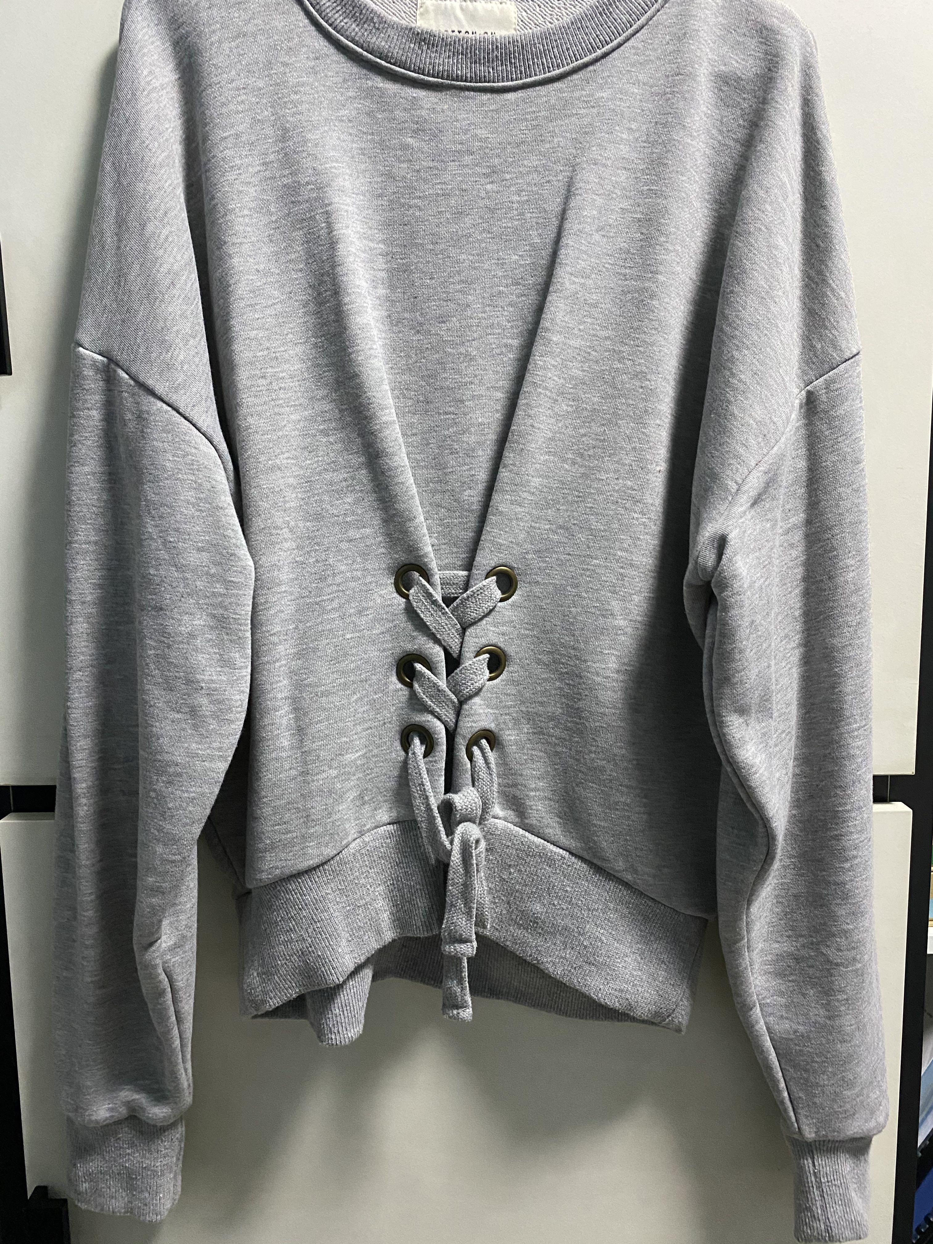Grey pullover sweater women's clearance