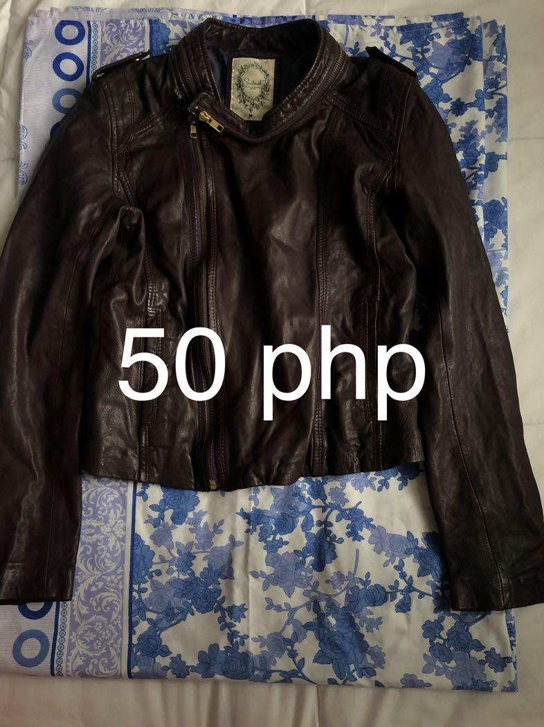 Eggplant color leather jacket, Women's 