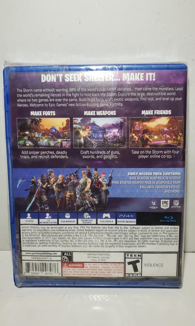 Fortnite Physical Copy (rare!), Video Gaming, Video Games, PlayStation