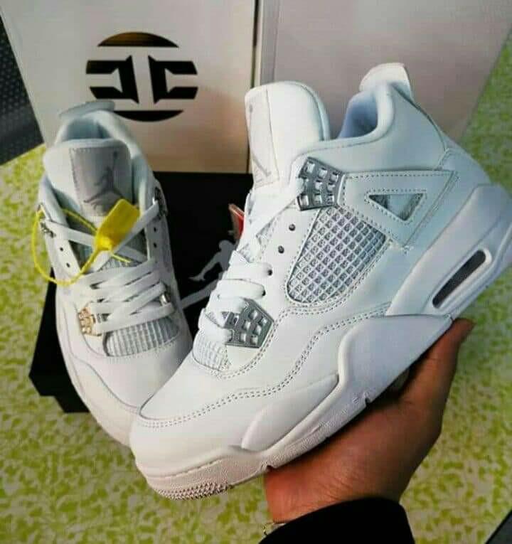 JORDAN 4 RETRO TRIPLE WHITE Men s Fashion Footwear Sneakers on Carousell