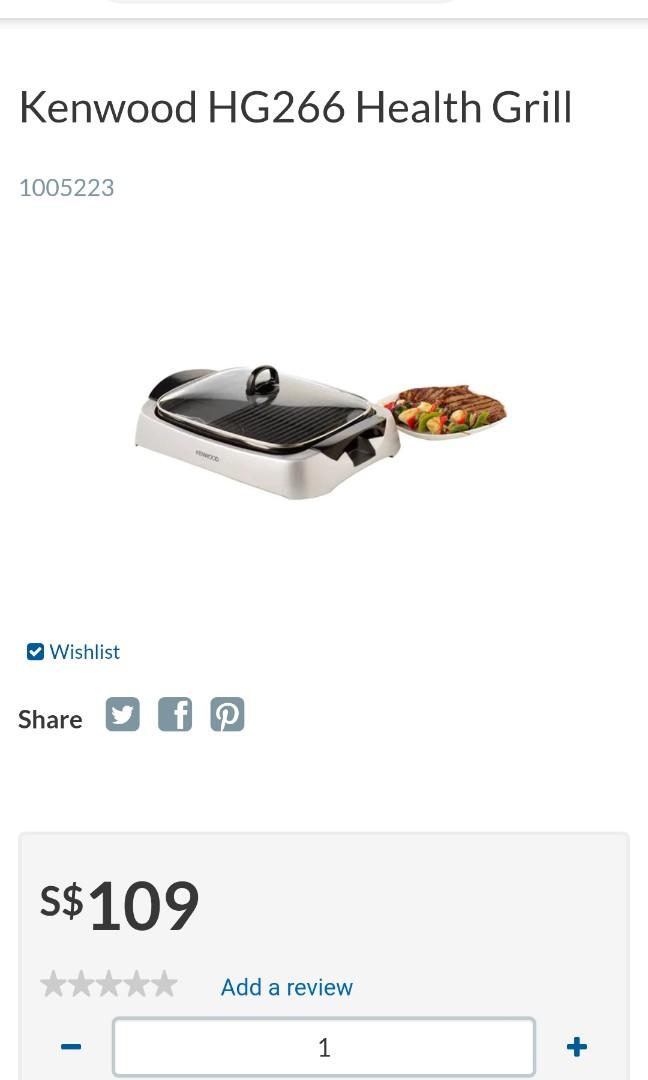 Kenwood Grill Pan, TV & Home Appliances, Kitchen Appliances, BBQ