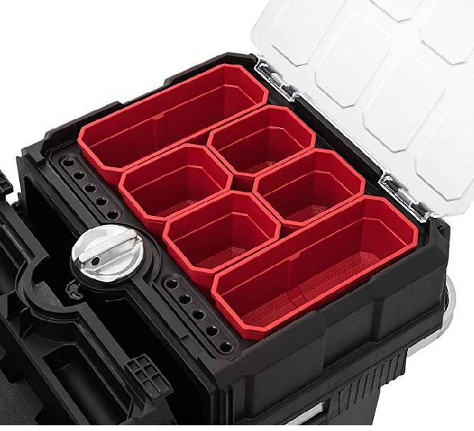 Keter 241008 masterloader plastic portable rolling organizer tool box on sale storage