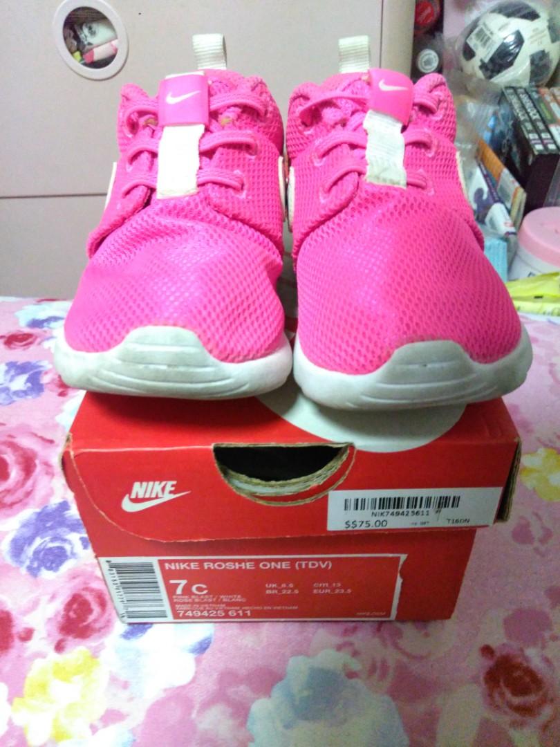 Kids pink Nike Roshe One Babies Kids Babies Kids Fashion on Carousell