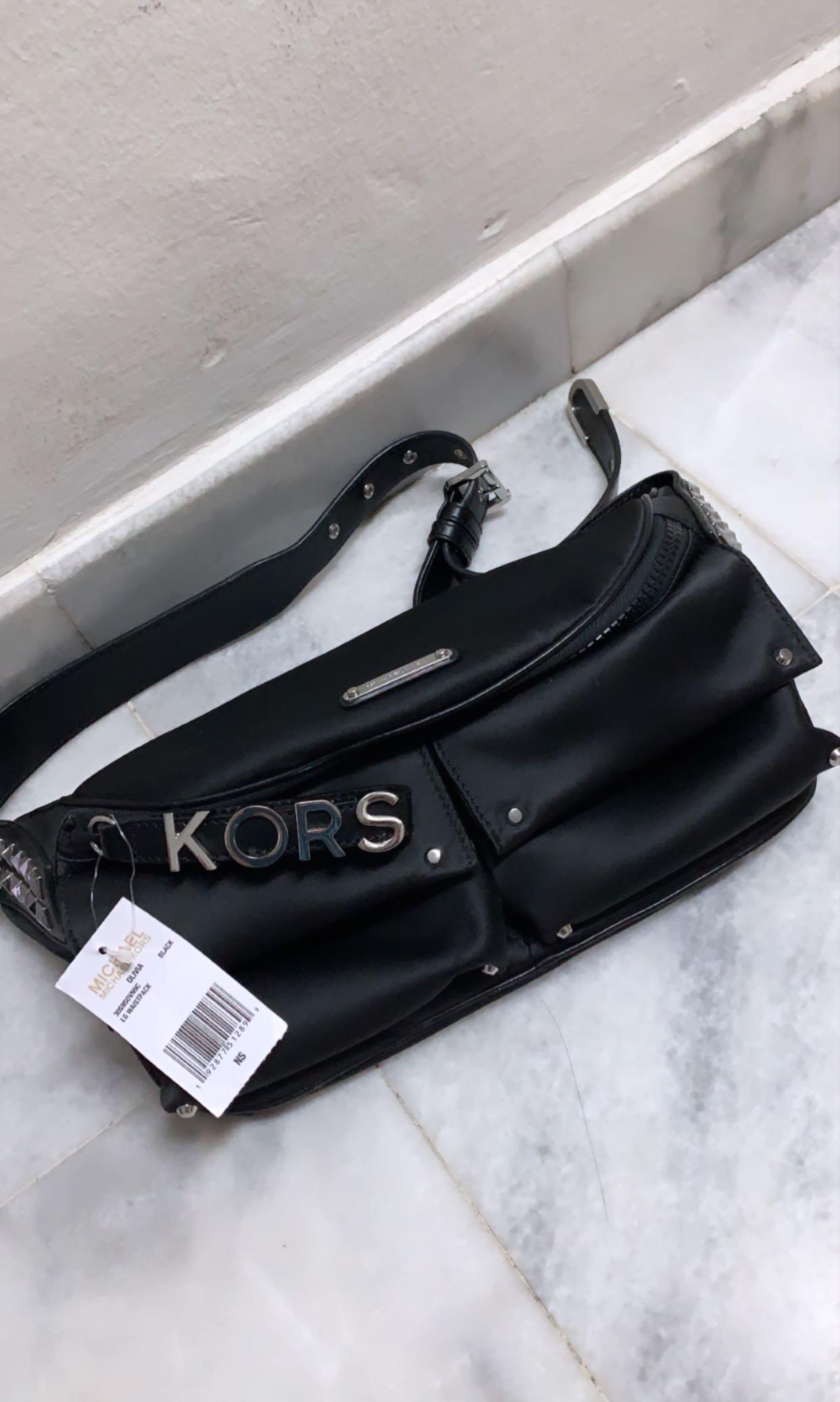 Michael Kors Olivia Large Studded Satin Belt Bag, Women's Fashion, Bags &  Wallets, Purses & Pouches on Carousell
